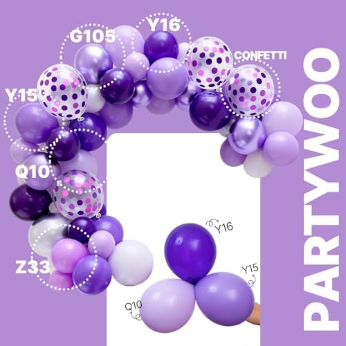PartyWoo Purple Balloons 66pcs 12 Inch Light Purple Lilac Lavender Balloons - Image 3