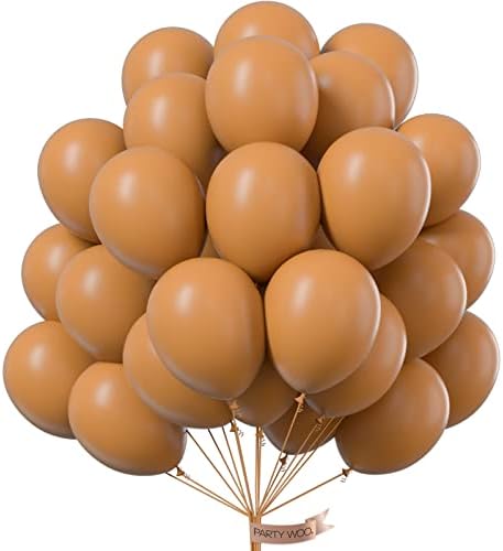 PartyWoo Boho Neutral Light Brown Balloons 50pcs Coffee Fall Color 12 Inch by PartyWoo