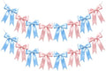 2 Strings of 16PCS Baby Pink&Baby Blue Bow Garlands Banner Decoration,Pre-Strung Satin Ribbon Ornaments for Gender Reveal Party,Baby Shower,Birthday,Bridal Shower,Graduation Decor,Anniversary,Wedding by Unknown