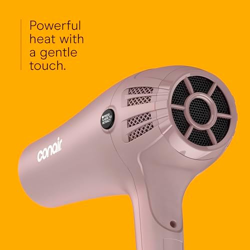 Conair Hair Dryer with Diffuser & Concentrator, 1875W, Matte Light Pink - Image 4