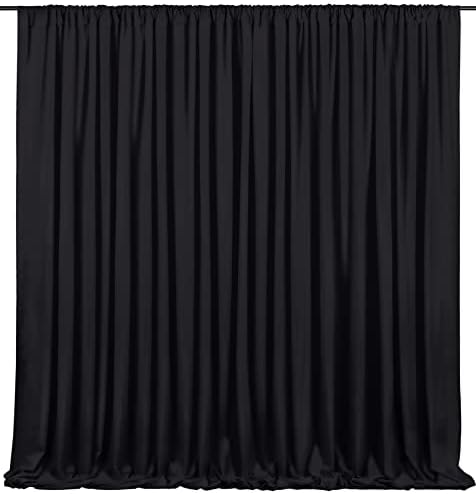 Black Backdrop Curtains 10ftx10ft Halloween Polyester Photo Drapes by SoarDream