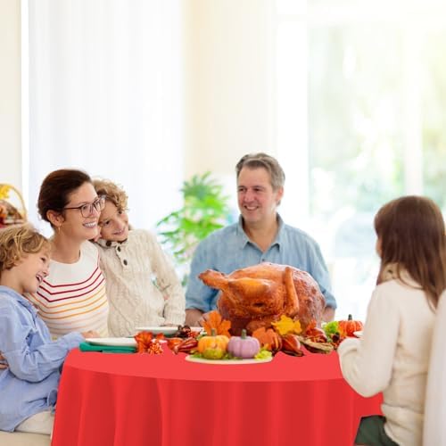 12 Pack Fall Plastic Round Tablecloths, 84 Inch - Image 5