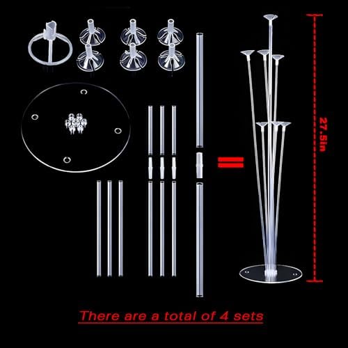 6pcs Purple Balloon Stands Kit Table Centerpiece Table Decorations for Anniversary Birthday Wedding Graduation Retirement Party Decorations (Purple) - Image 3