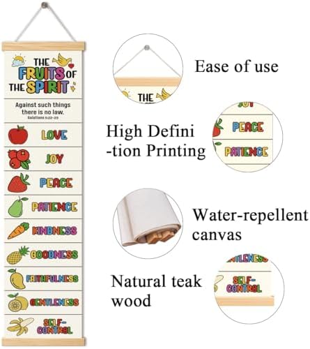 The Fruits of the Spirit Banner, Church Banner, Christian Rustic Hanging Door Flag, Farmhouse Decorations Outdoor Indoor, Church Activity Decor, Bible Lesson, Scripture and Words Decorations - Image 2