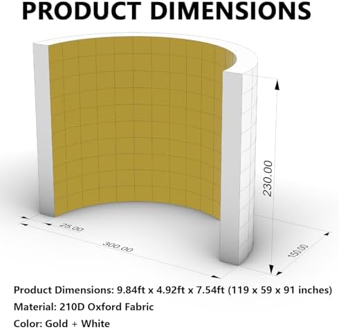 SAYOK Inflatable Photo Booth Wall (Gold, 119' 'x 59''x 91'') Selfie Booth Backdrop, Photo Booth Enclosure Inflatable Photo Shoot Background Golden Wall for Wedding Party Exhibition Event - Image 2
