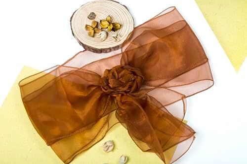 MDS Pack of 200 Organza Chair Sashes for Wedding & Event Décor – Bronze - Image 5