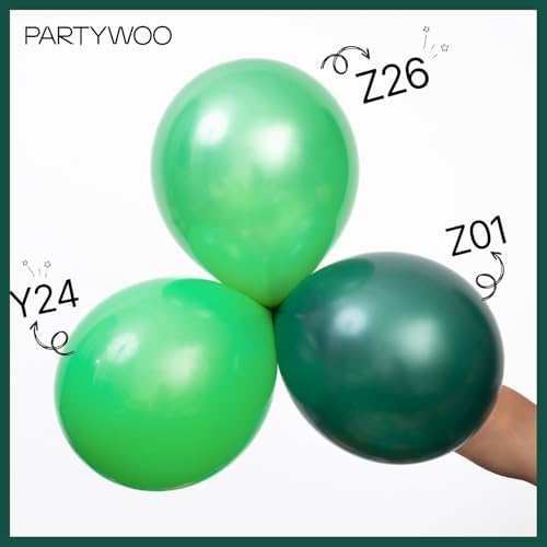 PartyWoo Pearl Dark Green Balloons 140pcs Pearl Emerald Hunter Forest Green - Image 3