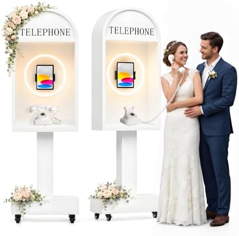 RDYMONKEY Audio Guest Book Stand White Telephone Booth by RDYMONKEY