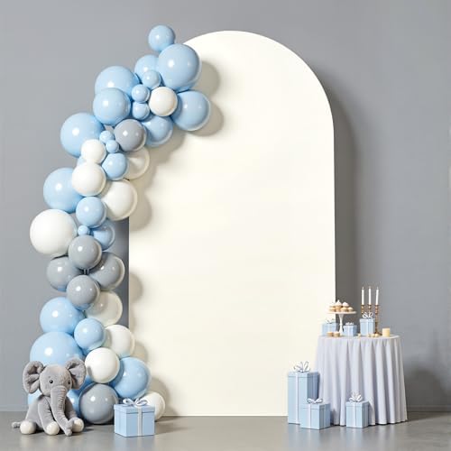 6.6 ft Arch Backdrop Cover Ivory - Double-Sided Spandex Arch Covers Stretchy Backdrop for Balloon Arches Birthday Party Baby Shower Banquet Wedding Photo Background by Unknown