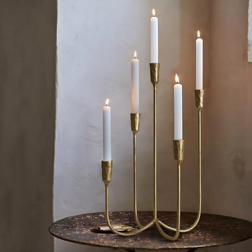 5-Candle Cast Iron Metal Candelabra Candlestick Holders 15 inch - Image 6