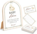 Goose Baby Shower Games, Vintage Goose Advice For Parents To Be, 6x8 Inch Arch Wooden Sign With Stand And 50 Advice Cards, Gender Reveal Party Supplies & Decorations -LN04 by Unknown
