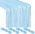 4 Pack Baby Blue Cheesecloth Table Runner 17x108 Inches Boho Home Decor by Showgeous