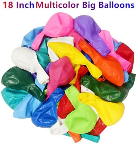 58 Pack Rainbow Balloons 18 Inch Assorted Colors Latex Multicolor Balloon 12 Kinds Colorful Large Balloons for Birthday Wedding Baby Shower Anniversaries Store Party Decorations - Image 2