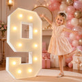 imprsv 4FT Marquee Numbers,DIY Light Up Numbers for 9th 19th Birthday Decorations, Party Party Decorations,Anniversary Party Decor,Mosaic Number for Balloons Number 9,Pre-Cut Foam Board Kit by Letsmakeitimpressive