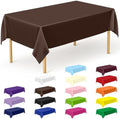 QZYL 12 PCS Brown Plastic Tablecloths, 54 in x 108 in Dinner Table Cloths, Rectangle Table Cover for Birthday Party Family Gathering Wedding by QZYL