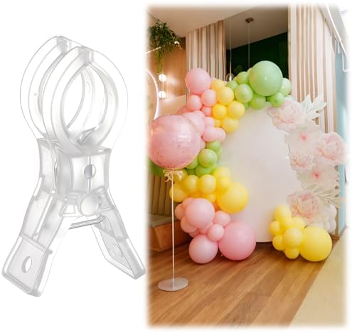 LemonRoad 1 Pack Large Balloon Arch Clips Spring Clamp for Backdrop, Clear by Unknown