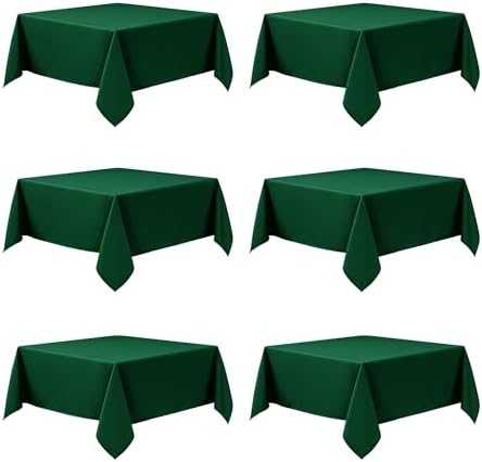 6-Pack Hunter Green Tablecloths for Square Tables, 54 x 54 Inches by DailySet