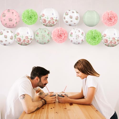 Renbuzhu 13Pcs Spring Wildflower Party Decorations Paper Lanterns Set - Image 6