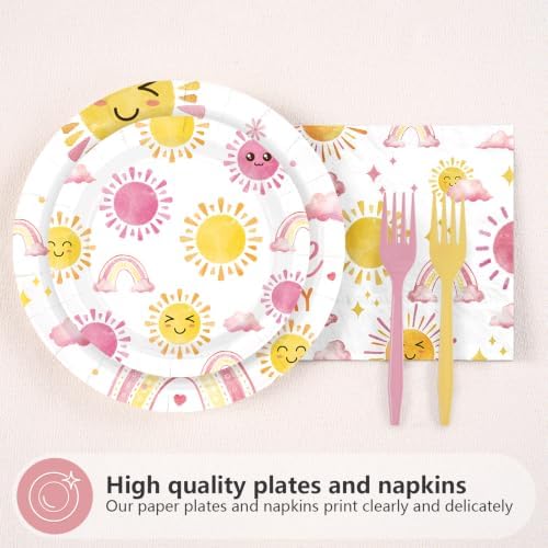 96Pcs Sunshine Baby Shower Decorations Girl Party Supplies Serves 24 - Image 2