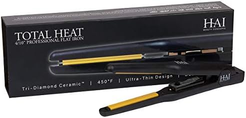 HAI Convertable Total Heat 4/10" in - Flat Iron with Tri-Diamond Ceramic Plates for Highly Textured Hair, 140°F to 450°F. by HAIBeautyConcepts