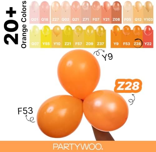 PartyWoo Pearl Orange Balloons 50pcs Fall Latex Helium Balloons 12 Inch - Image 4