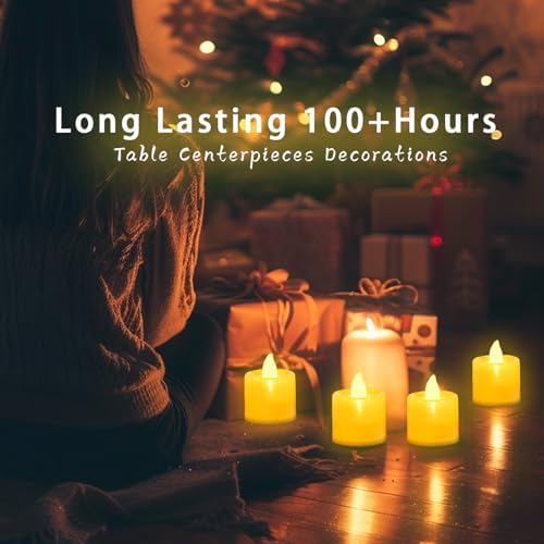 LANKER 24 Pack Flameless Led Tea Lights Candles, Flickering Yellow Candles (Yellow - 24Pack) - Image 5