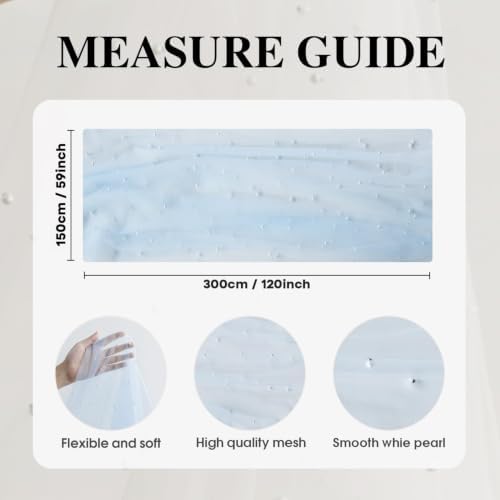 Artoid Mode Pearl Blue Gauze Table Runner 59x120 Inch , Seasonal Sheer Kitchen Dining Holiday Wedding Birthday Baby Shower Table Decor for Home Party - Image 6