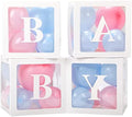 Voircoloria Baby Boxes with Letters for Baby Shower, Gender Reveal Decorations with Blue and Pink Balloons for Gender Reveal Birthday Wedding Baby Shower Decorations by Voircoloria