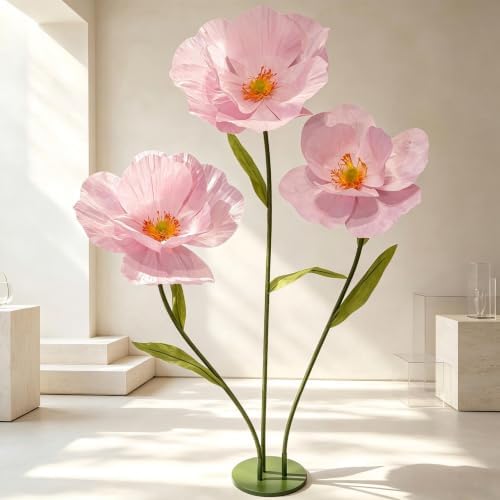 5.58FT Artificial Paper Flowers, Large Flower Backdrop by Unknown