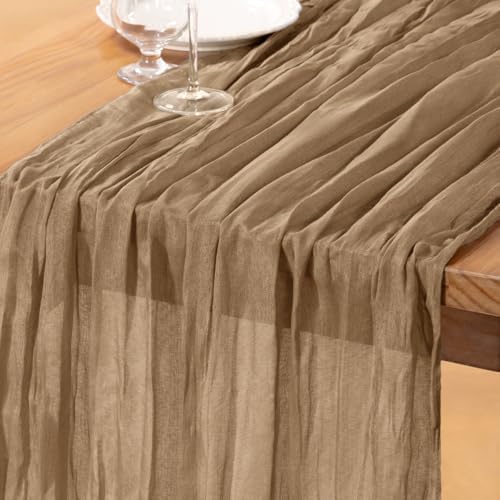 DeZerlor Nude Cheesecloth Table Runner 1 Pack Fall Runner by DeZerlor