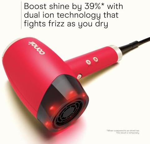 Conair InfinitiPRO Infrared Hair Dryer + Diffuser, Ionic Fast Drying, Berry - Image 4