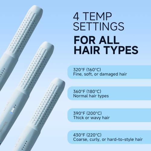 Tideway Hair Straightener,Dual Voltage 1" Ceramic Travel Flat Iron Cool Air - Image 5