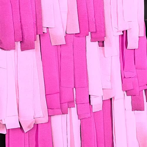 PartyWoo Hot Pink Crepe Paper Streamers 4pcs 328 FT Hot Pink Streamers - Image 2