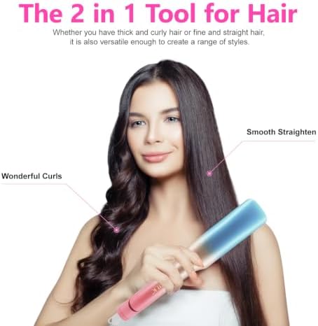 DORISILK Ceramic Flat Iron 450 Degrees, Hair Straightener and Curler 2 in 1, 30s Fast Heat Straightening Iron for Hair, Dual Voltage Planchas de Cabello Control Temp Gift for Women Girls, 1.75 Inch - Image 6