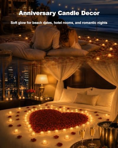 Homemory 50-Pack Flameless Tea Lights Candles Battery Operated, 200+ Hours - Image 5