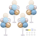 4 Sets Dusty Blue and Gold Balloons Stand for Table by ZyloonDecoration
