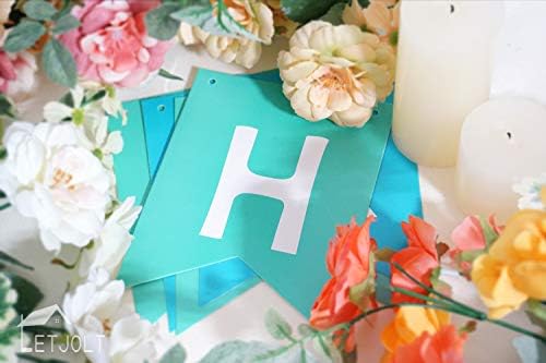 Letjolt Mint Blue Happy Birthday Banner Party Signs 13 Pcs - Image 4