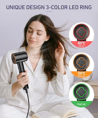 Cosy Companions High-Speed Ionic Hair Dryer, 150000 RPM Brushless Motor for 2-5 Min Fast Drying, Low Noise Blow Dryer Reduces Frizz & Heat Damage, Lightweight Hair Dryer with Diffuser & Nozzle - Image 3