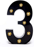 Foaky Black LED Marquee Number Lights Sign Light Up Marquee Number Lights Sign for Night Light Wedding Birthday Party Battery Powered Christmas Lamp Home Bar Decoration by Foaky