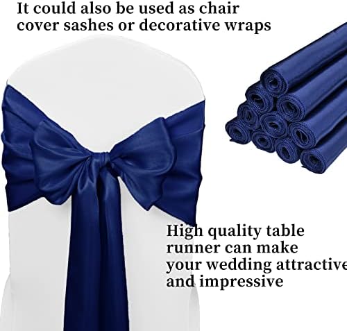 20-Pack Navy Blue 12 x 108 inches Long Premium Satin Table Runner - Image 3