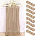 Nude Cheesecloth Table Runner Neutral Boho Fall Runner for Table, 8 Pack by MLMC