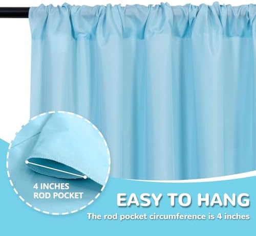 MEETSKY Blue Backdrop Curtains,Birthday Backdrop Drapes,5ft x 8ft,2 Panels - Image 6