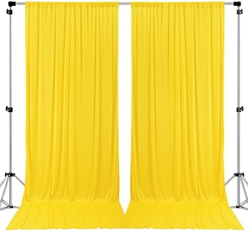 AK TRADING CO. 10 feet x 10 feet Polyester Backdrop Drapes Curtains Panels with Rod Pockets - Wedding Ceremony Party Home Window Decorations - Lemon Yellow by Fabrics%7CEventDecor%7CCrafts%7CUpholsteryFoam