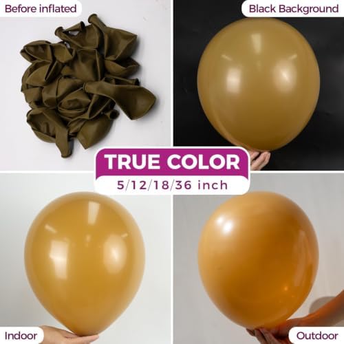 Bezente Brown Giant Latex Round Balloons 36 Inch 8 Pack - Image 2