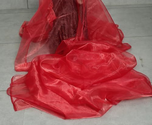 15 Yard Organza Fabric 44" Wide for Wedding Event Décor - Red - Image 3