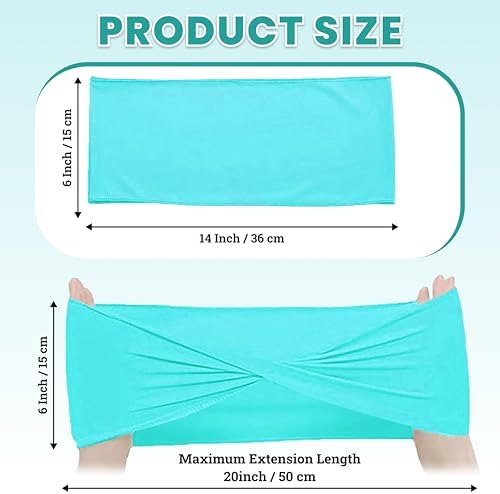 Pack of 25 Spandex Chair Sashes Without Slider Buckles – Aqua Blue - Image 2