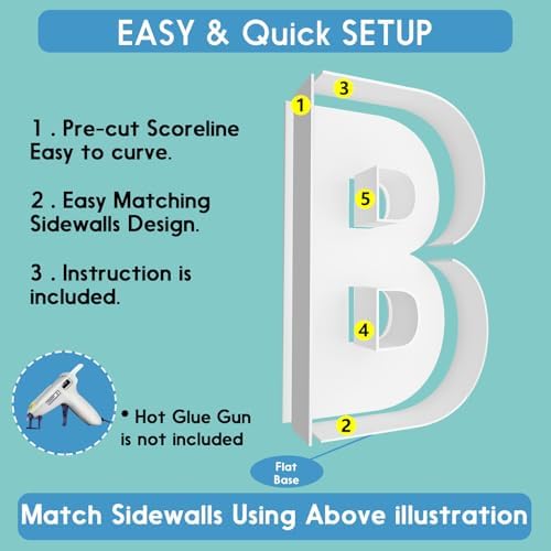 3FT DIY Mosaic Balloon Letter B Frame, Fillable Party Backdrop Decor - Image 3