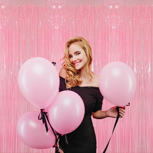 GOER 3.2 ft x 8.2 ft Foil Fringe Curtains Party Photo Backdrop Party Streamers for Birthday,Graduation,New Year Eve Decorations Wedding Decor(1 Pack,Candy Pink) - Image 4
