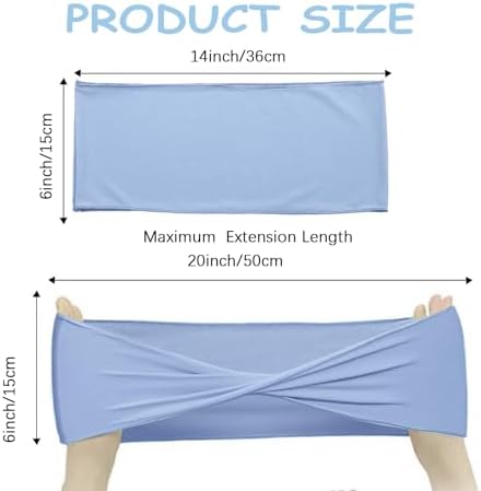 Spandex Sky Blue Chair Sashes Bows 30 Pcs Blue Chair Sashes Elastic Chair Cover Bands Ties Without Buckle for Wedding Birthday Party Ceremoney Events Decoration - Image 2