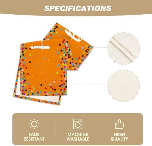 Artoid Mode Polka Dot Orange Happy Birthday Table Runner, Seasonal Fall Thanksgiving Kitchen Dining Table Decoration for Home Party Decor 13x72 Inch - Image 5